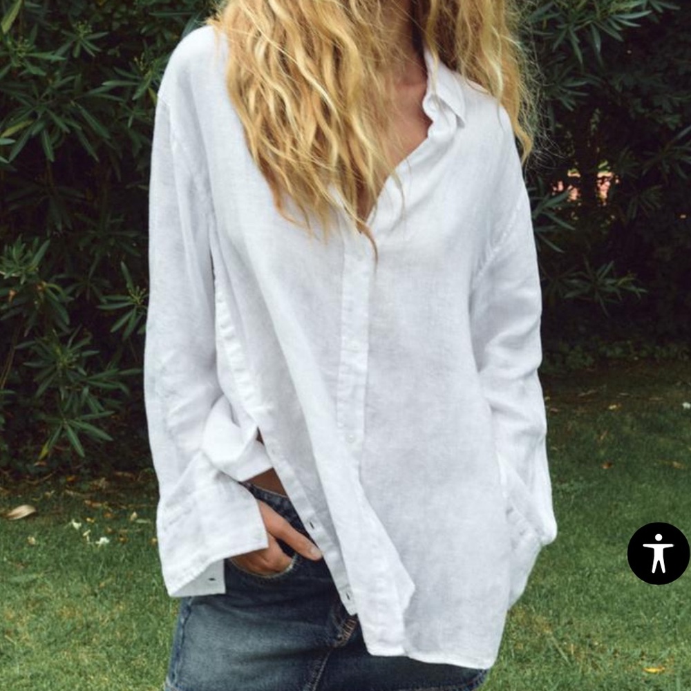 OVERSIZED LINEN BLEND SHIRT
